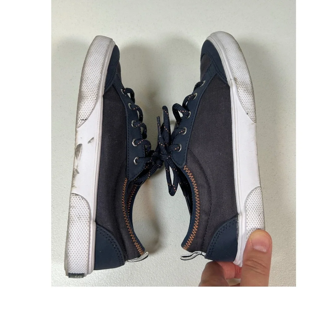 Sperry Deckfin Sneakers Kids Size 3M Navy Blue Canvas Memory Foam Shoes